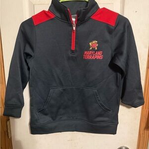 Maryland terrapins Pro Edge Kids Quarter-Zip Hoodie - Black and Red